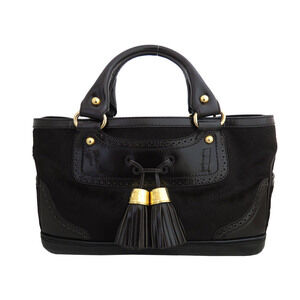 Celine Boogie Bag Dark Brown Black gold pony leather